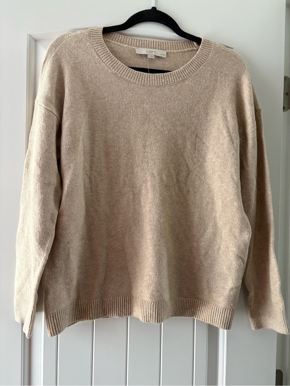 LOFT Petites MP Oatmeal Crewneck Sweater NWT Casual Minimalist Classic